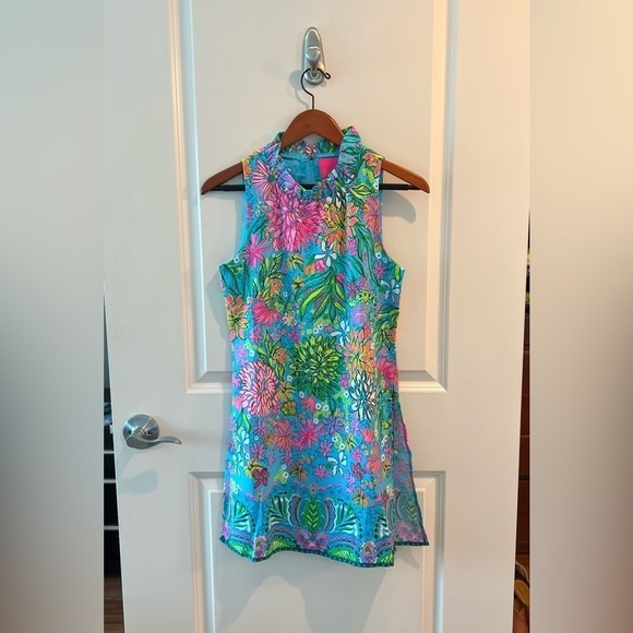 Lilly Pulitzer Adalina Romper Seabreeze Blue Walking On Sunshine NWT - Picture 3 of 16